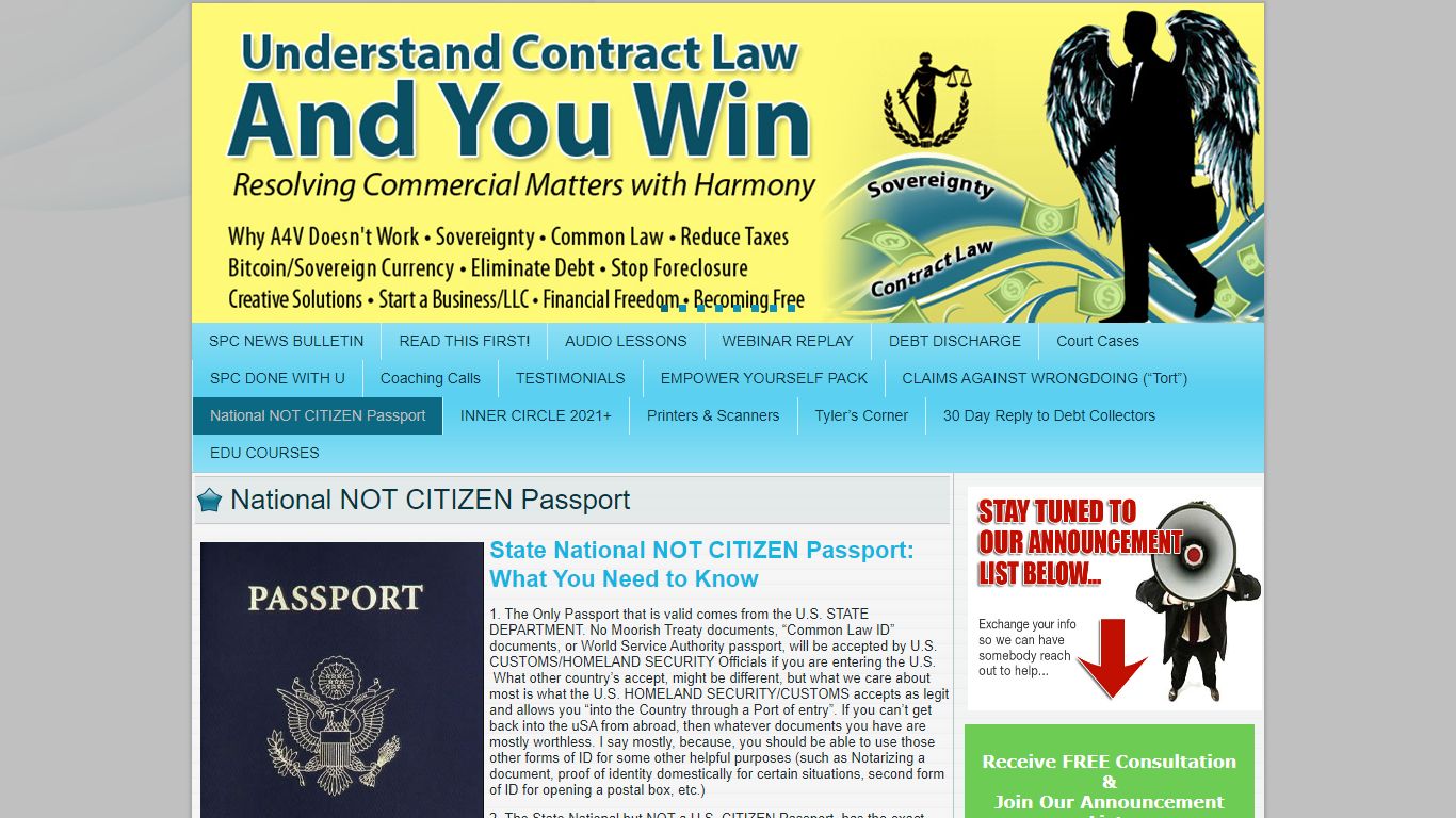 National NOT CITIZEN Passport - Understand Contract Law and You Win